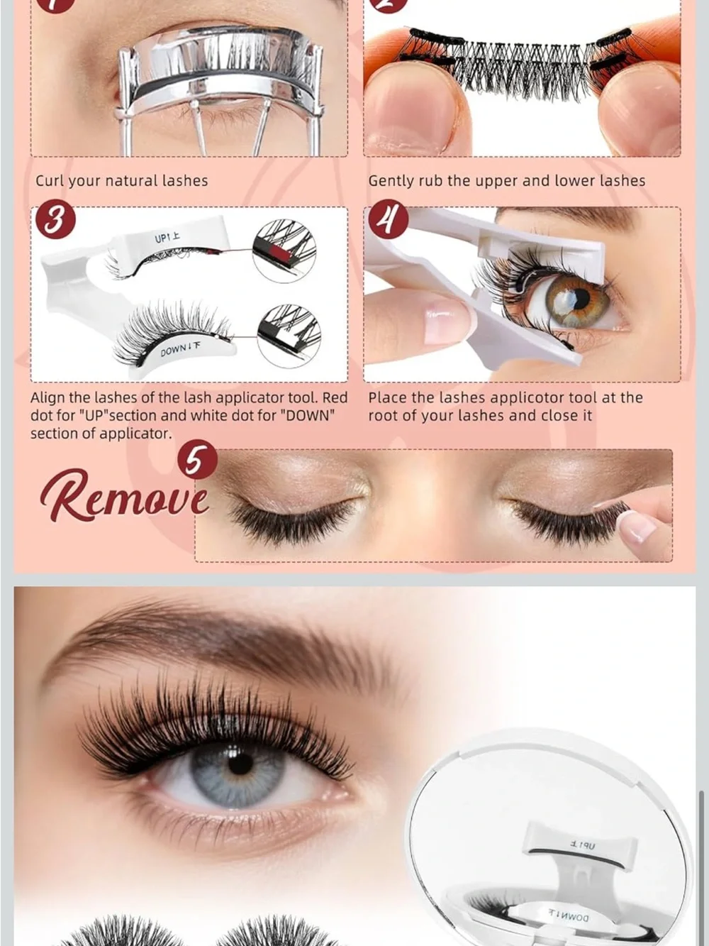 Voluminous Black Magnetic Lashes with Compact Case - Unbranded